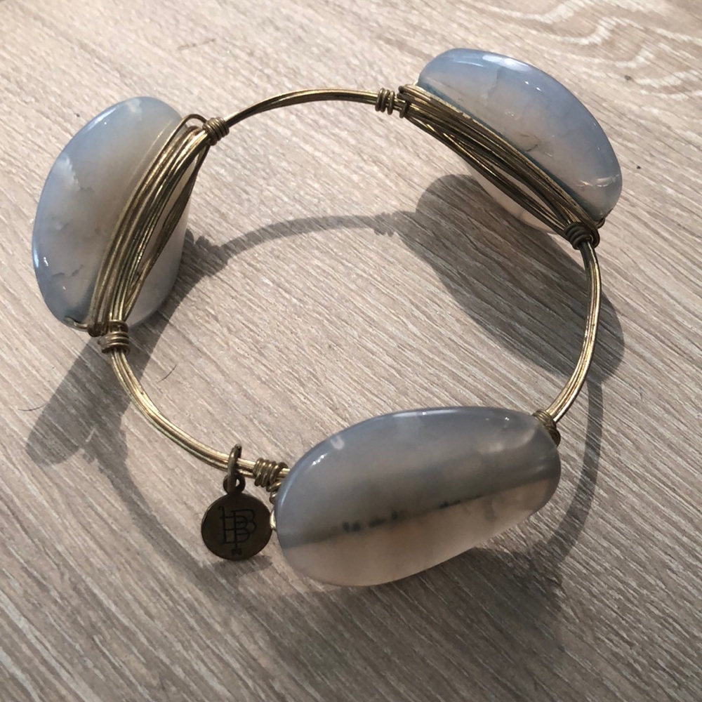 Bourbon and Boweties blue stone bangle